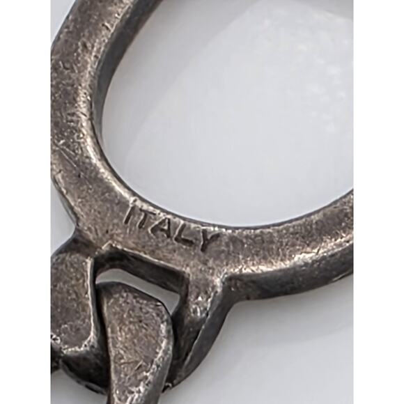 VINTAGE ON OF THE KIND ITALY STERLING SILVER 925 HORSESHOE BIT KEY CHAIN RING - Picture 2 of 16